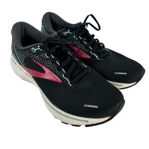 Brooks Ghost 14 Running Shoe Sneaker Walking Womens 9.5 B Pink Black Comfort